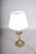 1950s Vintage Brass Candlestick Table Lamp with Green Accent, 1950s For Sale - Image 5 of 14