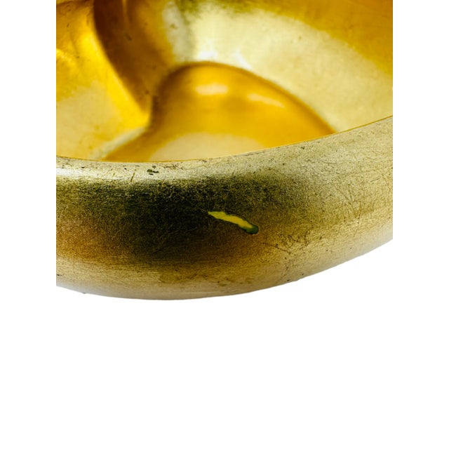 1970s Vintage Gold Leaf Heart Shaped Ceramic Catchall With Lid For Sale - Image 5 of 10