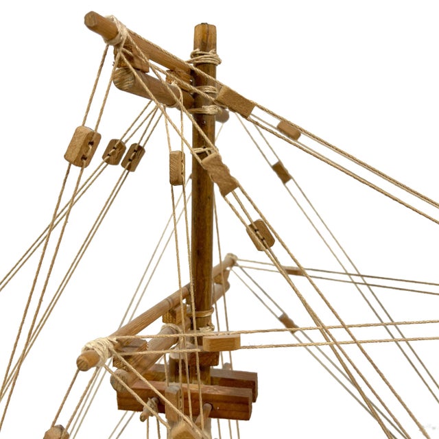 Wooden Model Sailing Ship by J. Romero For Sale - Image 11 of 13