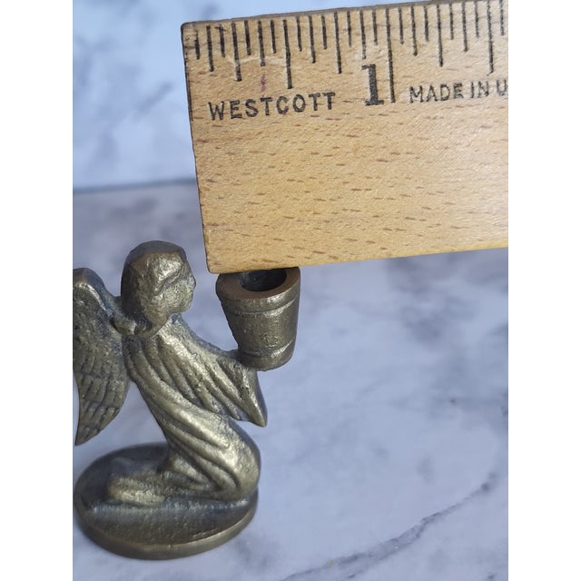Mid Century Brass Kneeling Angel Miniature Candle Holder For Sale - Image 13 of 14