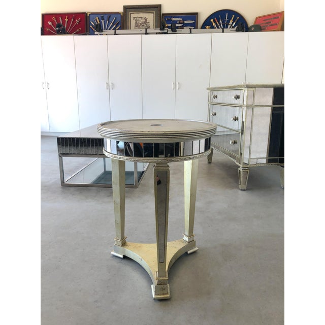 Regency Horchow Round Mirrored End Table Chairish