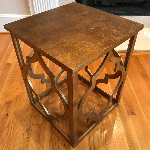 Hollywood Regency Gold Gilt Quatrefoil Accent Table Chairish