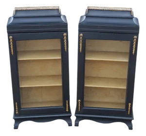 Antique Painted Bookcases, Set of 2