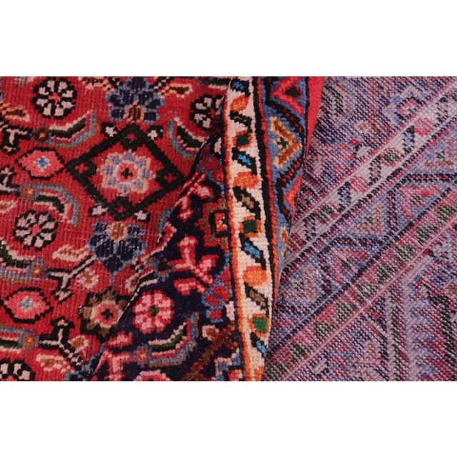 Textile Persian Tabriz Mahi Red/Purple Wool Rug - 9'11'' X 12'11'' For Sale - Image 7 of 10
