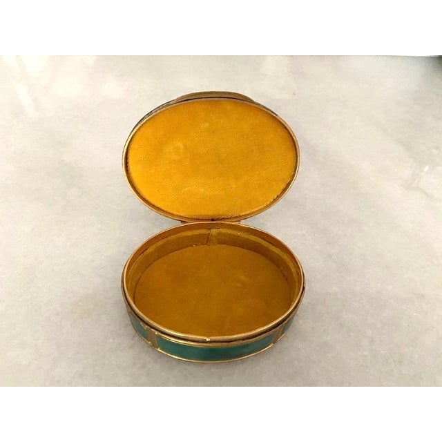 C1860 French Louis XVI Bronze Enamel Jewelry Box - 1 Pc For Sale - Image 6 of 11