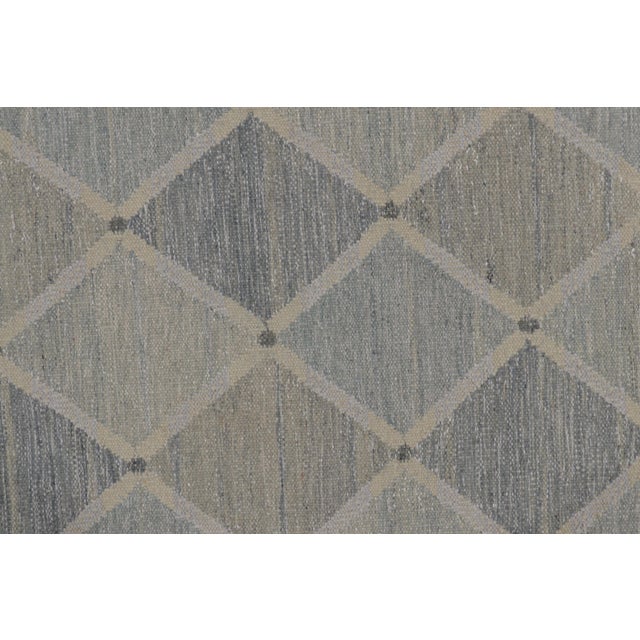 Rug & Kilim’s Scandinavian-Inspired Rug, Slate & Silver With Geometric Patterns For Sale In New York - Image 6 of 8