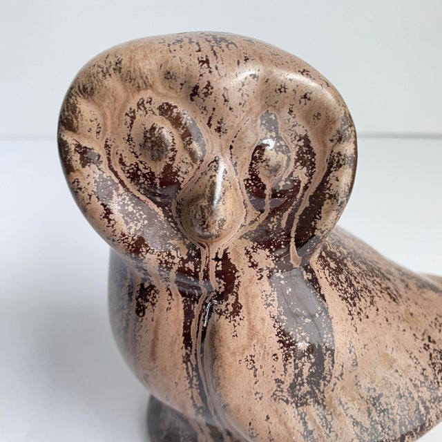 Blue Mountain Pottery Owl Figurine Vintage Mid Century Modern Brown Glaze An adorable little guy, great to add to your...
