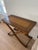 Kreiss Kreiss Neoclassical Leather-Top Console Table With X-Base & Brass Stretchers For Sale - Image 4 of 7