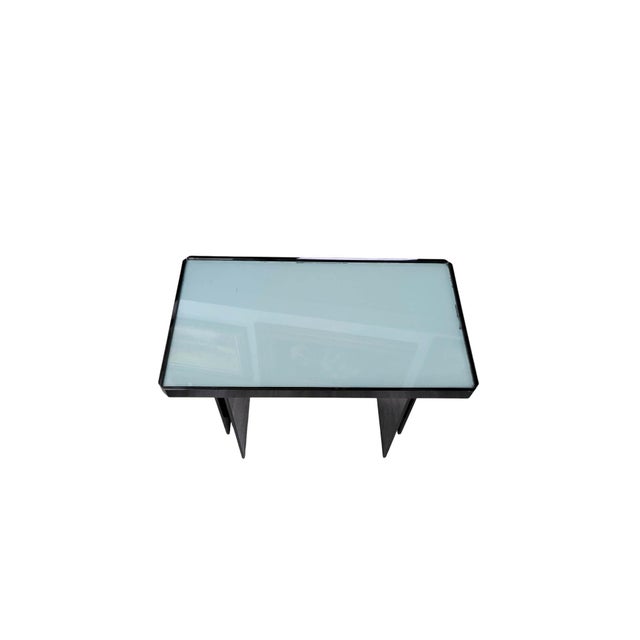 Black Vintage Postmodern Architectural Black Acrylic Nightstands or End Tables, Pair For Sale - Image 8 of 11