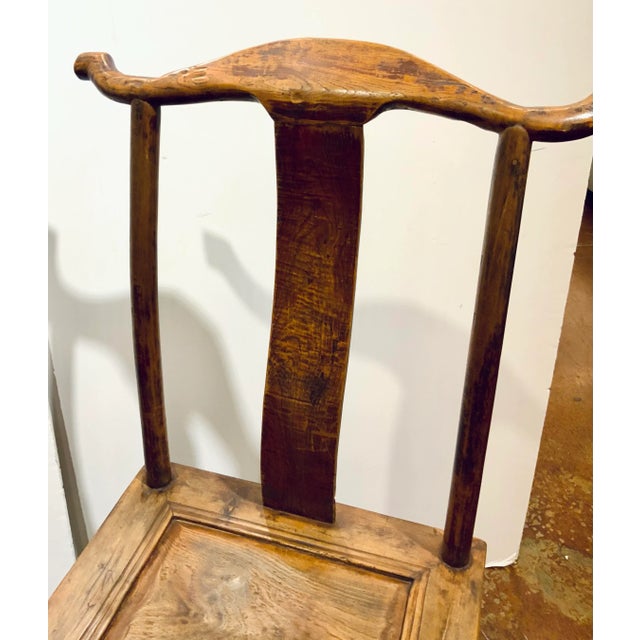 Antique Asian Wood Side Chairs Pair For Sale - Image 4 of 8
