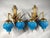 1980 French Louis XVI Bronze Blue Crystal Wall Lamps Sconces - Pair of 2 Pc For Sale - Image 11 of 11