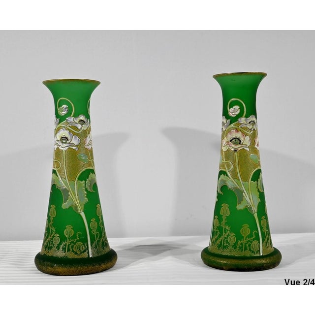 Art Nouveau Vases in Glass Paste, 1890s, Set of 2 For Sale - Image 10 of 18