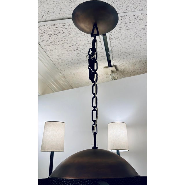Metal Revelation Modern Bronze Open Arms Chandelier For Sale - Image 7 of 7