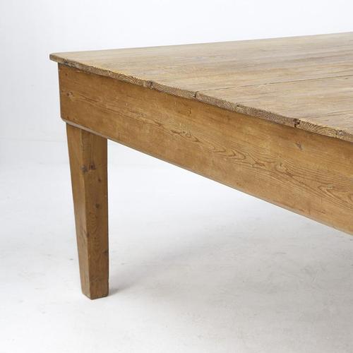 Brown Large Countryhouse Pine Wood Worktable For Sale - Image 8 of 12