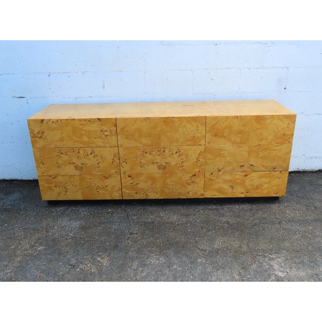 Mid Century Modern Hollywood Regency Burlwood Dresser 6383 For Sale - Image 12 of 18