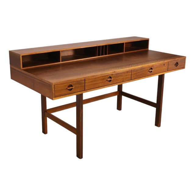 Peter Lovig Danish Vintage Mid Century Modern Flip Top Teak Desk C. 1970s For Sale