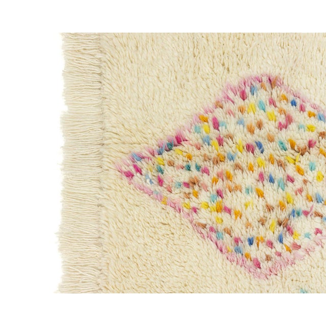 Textile Multi-Color Hand-Knotted Moroccan Wool Rug | 8'2" X 5'5" | One of a Kind For Sale - Image 7 of 11