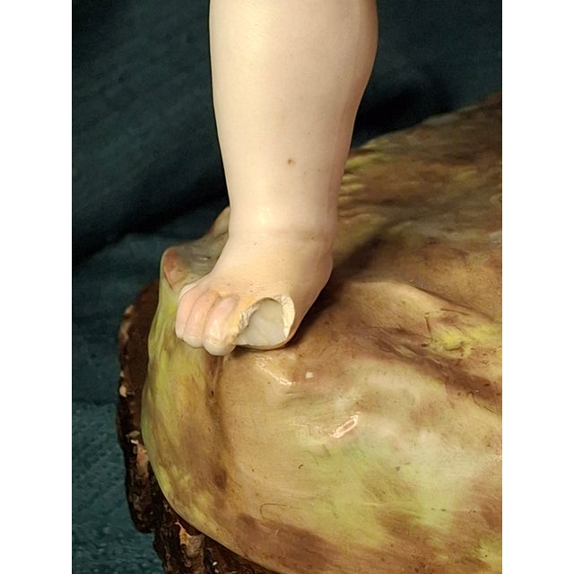 Antique Heubach Bisque Porcelain Centerpiece Cherub Figural Large Vase Mold 173 For Sale - Image 11 of 18