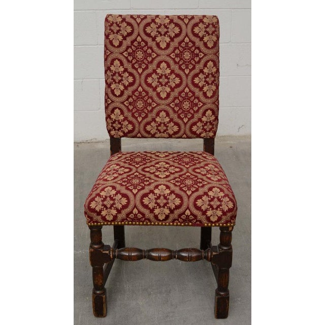 Late 19th Century Jacobean Revival Style Oak Side Chairs A Pair