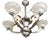 French Art Deco Chandelier in Chrome, Brass and Frosted Glass, 1930s For Sale