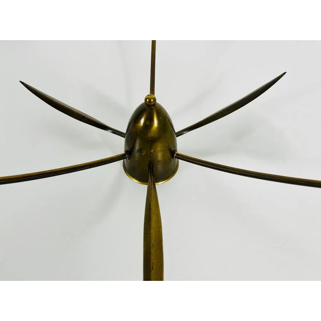 1950s Mid-Century 3-Arm Sputnik Chandelier in Brass, 1960s For Sale - Image 5 of 8