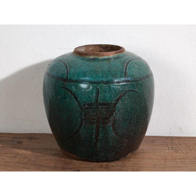 Antique Chinese Green Vase For Sale - Image 6 of 8