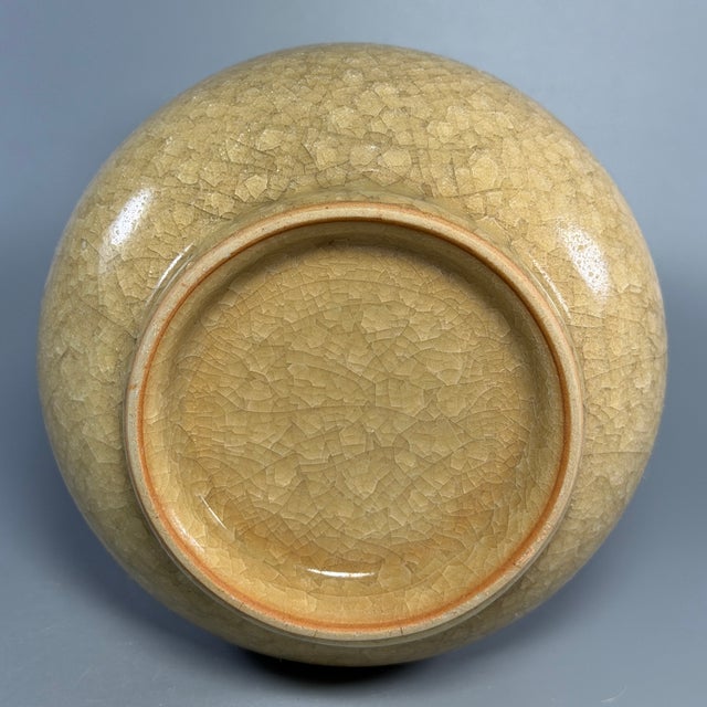 Antique Chinese Official‑Ware Crackle‑Glaze Long‑Neck Porcelain Vase, Plate‑Mouth Vase For Sale - Image 6 of 7