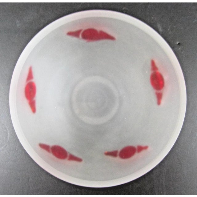 Glass Borowski Satin Finish Lips Studio Glass Bowl Signed to Base For Sale - Image 7 of 9