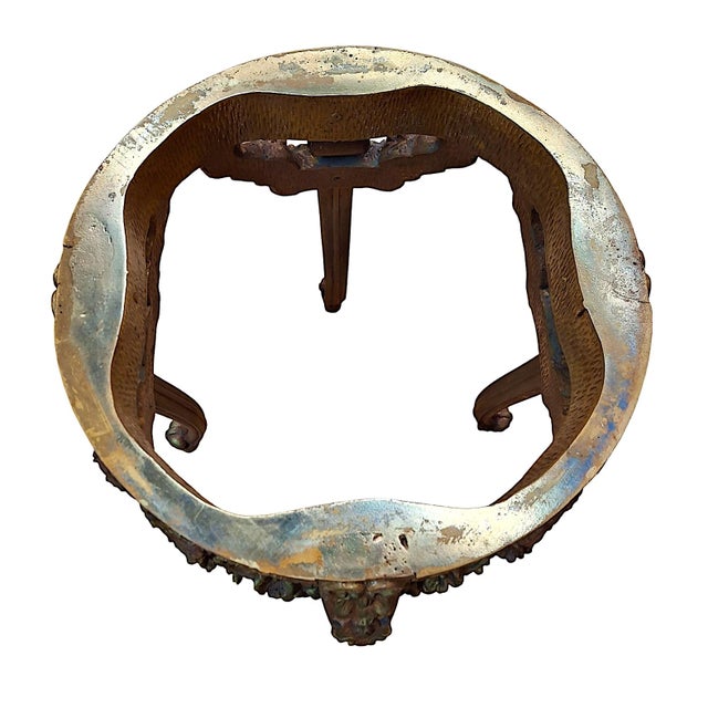 19th-Century Rococo Revival Carved Wood and Marble Accent Table For Sale In San Francisco - Image 6 of 7