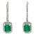 Certified 2.18 Carat Green Emerald and Diamond Modern Earrings- 2 Pieces For Sale