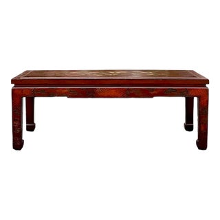 Late 20th Century Vintage Regency Hand Painted Lacquered Coffee Table For Sale