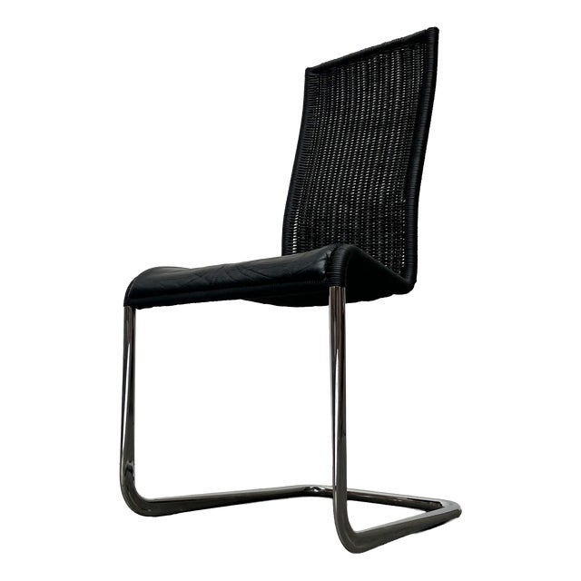 German B25 Black Cantilever Chair with Leather Cushion from Tecta by Tecta and Jean Prouve For Sale