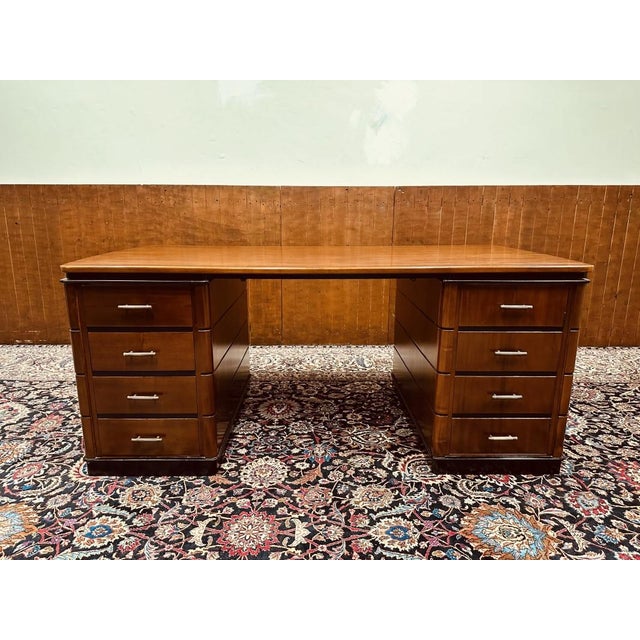 Large Vintage Art Deco Desk For Sale - Image 3 of 18