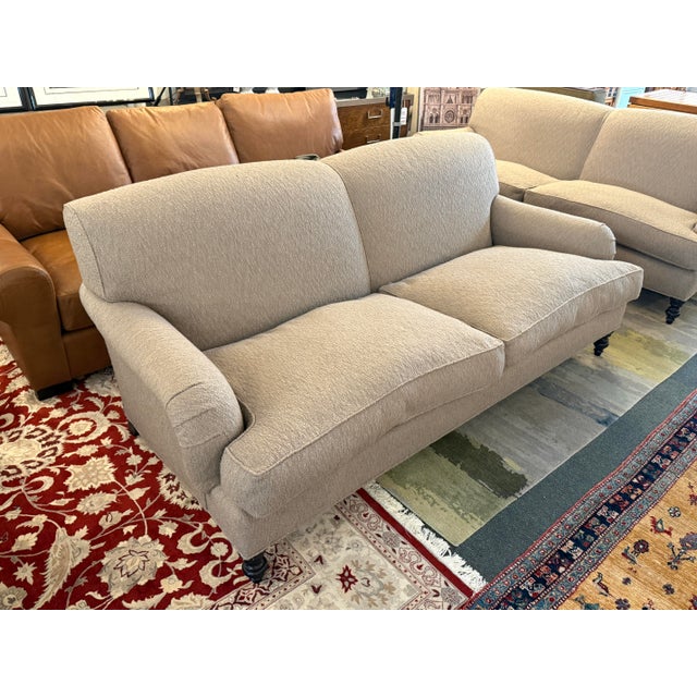 J. Fitzgerald English Traditional Rolled Arm Sofa on Casters For Sale - Image 10 of 12