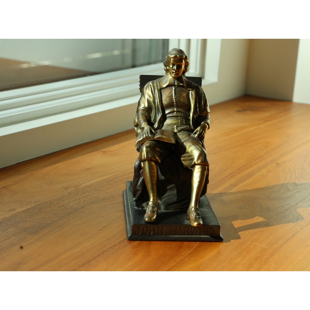 Early 20th Century Antique Pair of John Harvard Bronzed Bookends After Daniel Chester French For Sale - Image 5 of 12