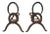 Antique Folk Art Style Andirons Horseshoe Construction - A Pair For Sale