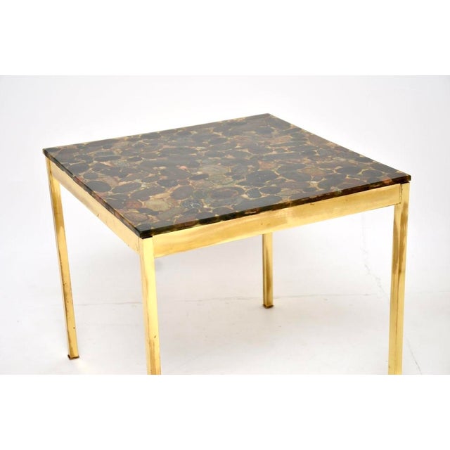 Vintage Swedish Brass and Stone Side Tables, 1970, Set of 2 For Sale - Image 9 of 11