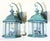Green Pair of Solid Brass Outdoor Wall Lantern Sconces – Vintage Aged Verdigris For Sale - Image 8 of 15