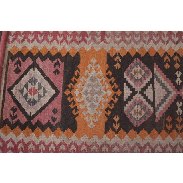 1960s 1960s Vintage Turkish Kilim Runner - Stair Kilim 3'3'' X 15' For Sale - Image 5 of 11