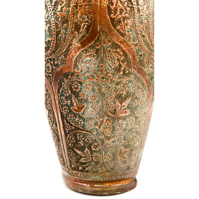 Copper Vintage Embossed Copper Wall Pocket Vase — Persian / Moorish / Bohemian For Sale - Image 8 of 14
