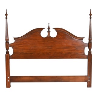 Harden Furniture Georgian Cherry Wood Queen Size Poster Headboard For Sale