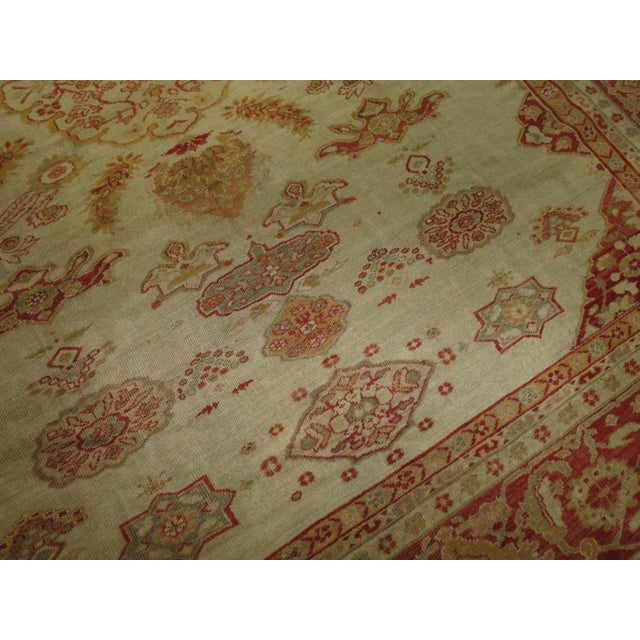 Antique Ivory Sultanabad Persian Carpet - 11'8" x 14'8" For Sale - Image 18 of 18