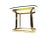Post Modern abstract brass Milo Baughman style accent table. The table features an elegant and uniquely shaped brass-...