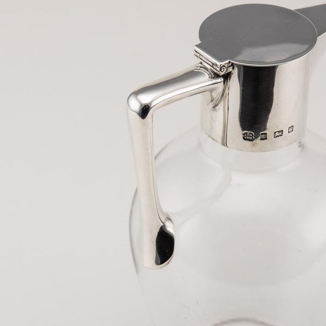 20th Century Edwardian Solid Silver & Glass Claret Jug, London, 1902 For Sale - Image 6 of 12