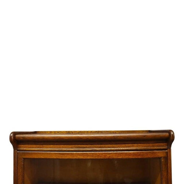 1920s Widman Arts & Crafts Oak 4-Stack Barrister Bookcase Signed C1920 For Sale - Image 5 of 16