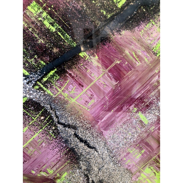 Sheila Elias, 1980's Mixed Media Painting Glitter Feminist Pop Art Miami Artist Sheila Elias, 1980 For Sale - Image 14 of 16