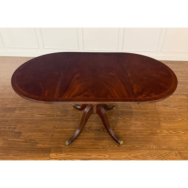 Traditional Mahogany Drop Leaf Breakfast/Dining/Game/Occasional Table by Leighton Hall - Showroom Sample For Sale - Image 10 of 15