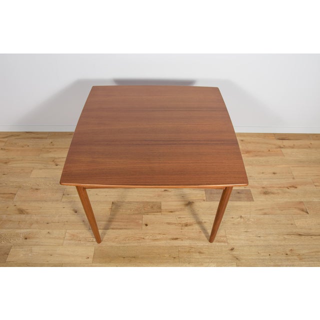 Brown Mid-Century Square Extendable Teak Dining Table, Denmark, 1960s For Sale - Image 8 of 18