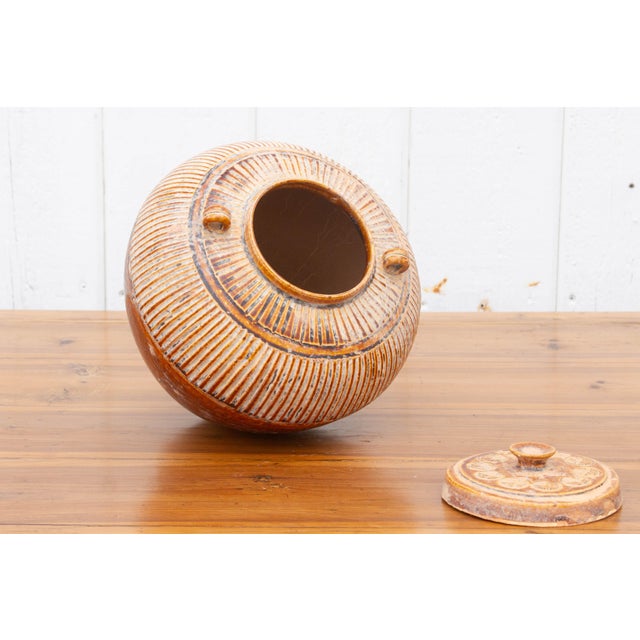 1960s Early Style Chinese Earthenware Vase For Sale - Image 5 of 8