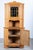 Wood Danish Brutalist Oak Corner Cabinet with Leaded Glass, 1960s For Sale - Image 7 of 9
